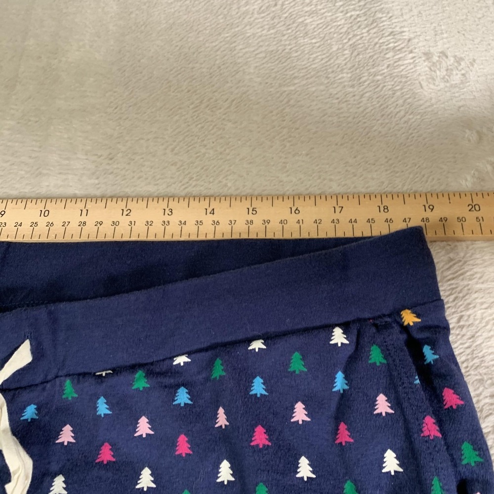 J.Crew Pajama Set Womens XL Blue‎ Christmas Tree Print Henley Top Joggers Cotton - Picture 10 of 16
